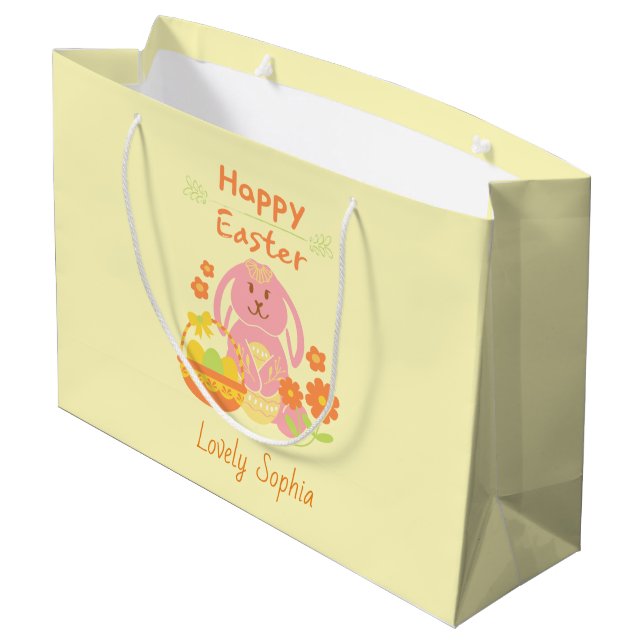 Glad påsk Rosa Bunny (Baksidan Vinklad)