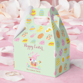 Glad påsk Rosa Bunny Garden Egg Hunting Grönt Presentaskar