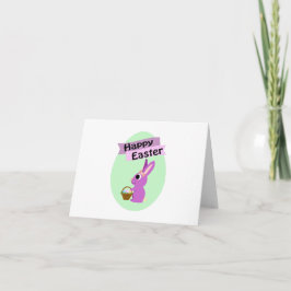 Glad påsk! Rosa Bunny Helgkort