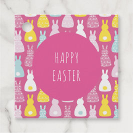 Glad påsk Rosa Bunny Rabbit Gåvor Etiketter