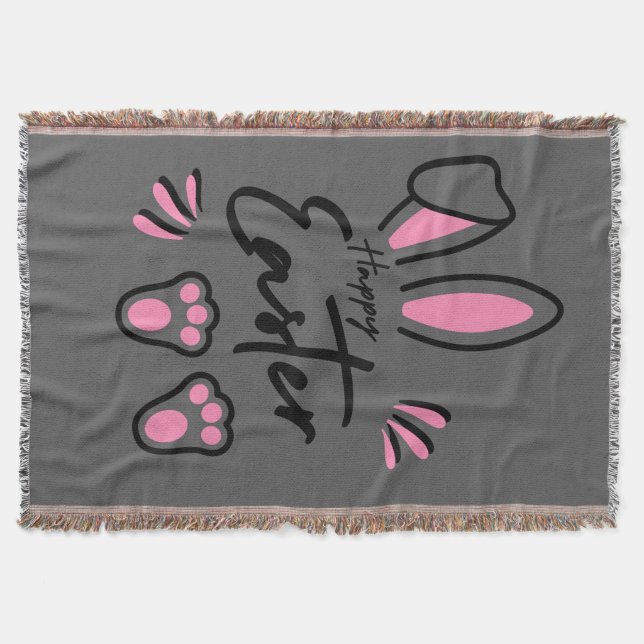 Glad påsk (Rosa) Filt (Framsidan)