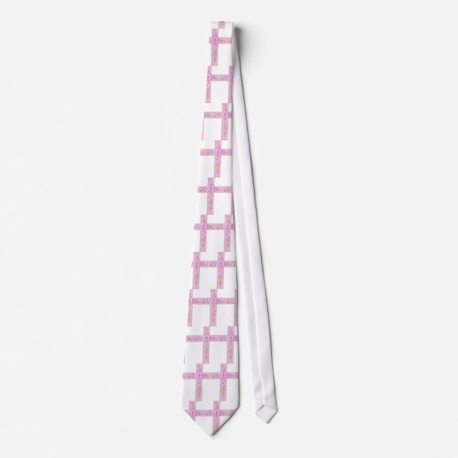 Glad Påsk Rosa Kors med Liljor Slips (Framsida)
