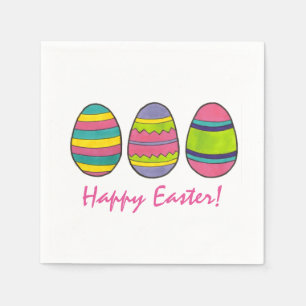 Glad påsk Rosa målat Egg Hunt Eggs Vår Pappersservett