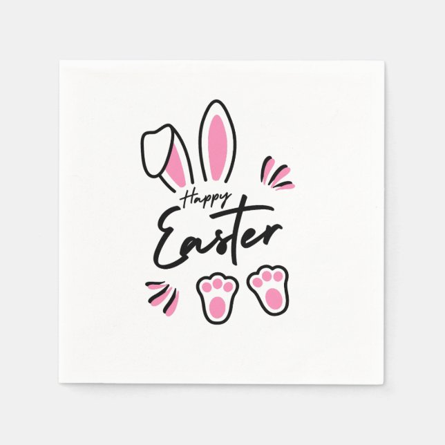 Glad påsk (Rosa) Pappersservett (Framsidan)