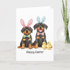Glad påsk Rottweiler Hundar Bunny Öron Helgkort