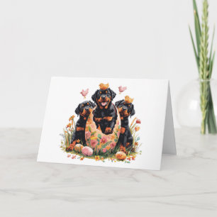 Glad påsk Rottweiler Hundar Helgkort