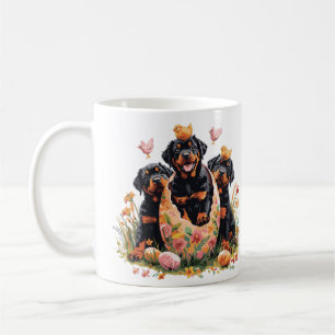 Glad påsk Rottweiler Hundar Kaffemugg
