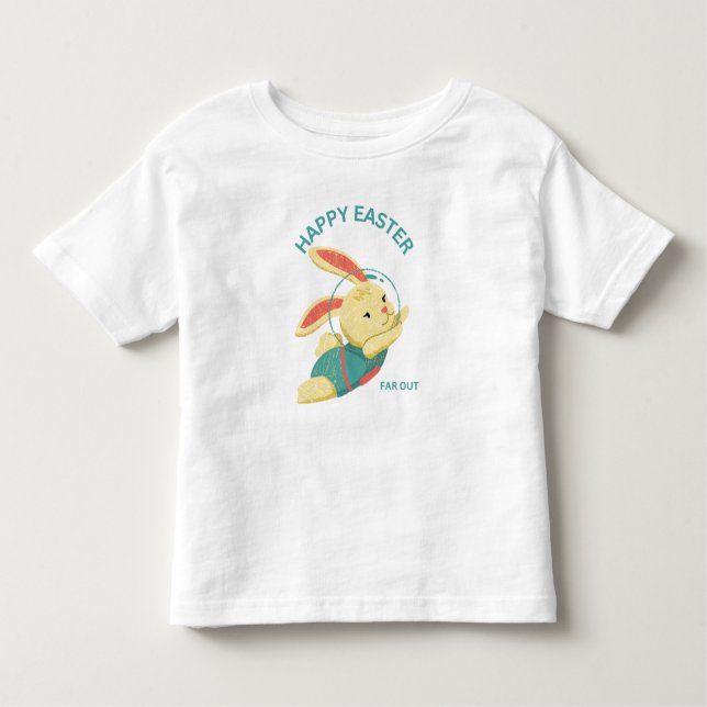 Glad påsk rymdbunny - långt ut t shirt (Framsida)