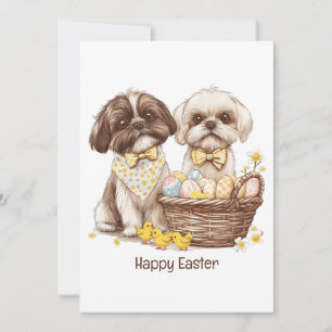 Glad påsk Shih Tzu Hundar Julkort