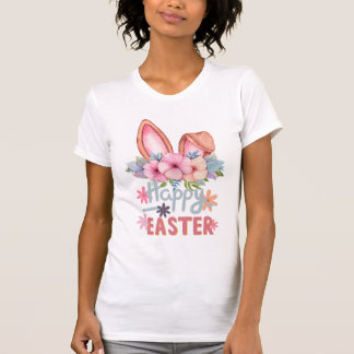 Glad påsk Shirts for Women Bunny Rabbit Graphic T Shirt