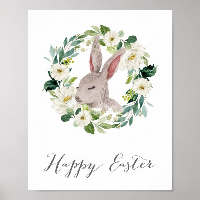 Glad påsk Sign, Påsk Dekorationer, Bunny Poster (Framsidan)