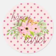 Glad påsk simpel söt Rosa Sticker