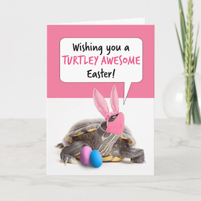 Glad påsk-sköldpadda i Pandemi Ansikte-mask Helgkort (Framsida)