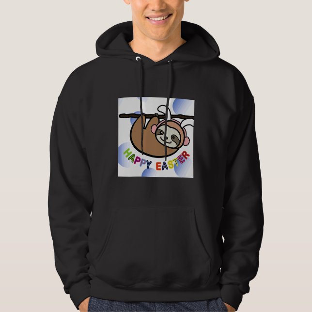 Glad påsk Sloth Hoodie (Framsida)