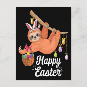 Glad påsk Sloth platt vykort