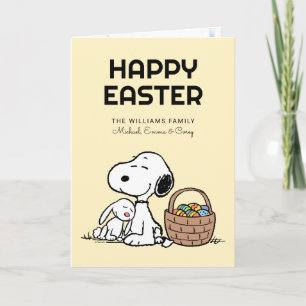 Glad påsk   Snoopy & påskharen Helgkort