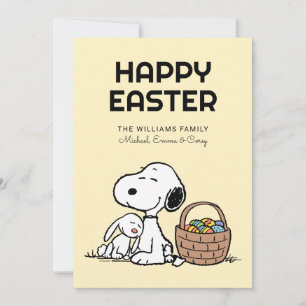 Glad påsk   Snoopy & påskharen Julkort