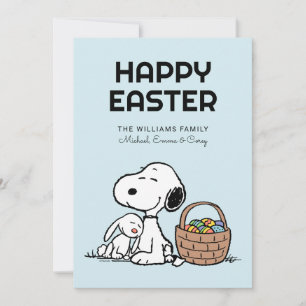 Glad påsk Snoopy & påskharen Julkort
