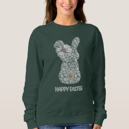 Glad påsk Snöre Bunny Snöre Öron Snöre Bow T Shirt