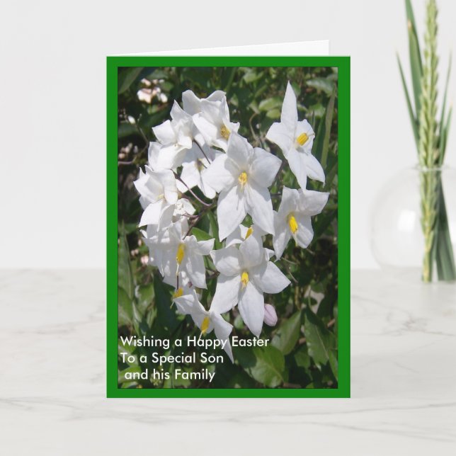 Glad påsk Son och svärdotter Jasmine-kort Helgkort (Framsida)