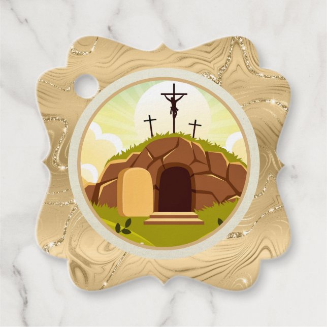 Glad påsk Söndag Blessings | Han har rest Gåvor Etiketter (Framsida)