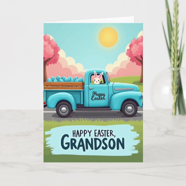 Glad påsk, sonson Truck-kort Kort (Framsida)