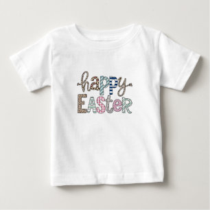 Glad påsk Söt blomsterkanin Vår leopard T Shirt