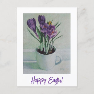 Glad påsk söt lila Crocus blommigt bra art. Vykort