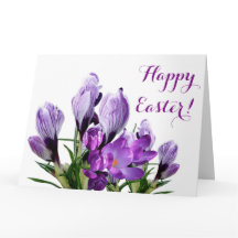 Glad påsk söt lila crocus blommigt