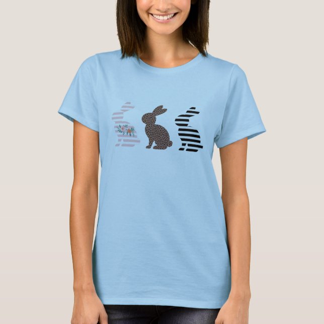 Glad påsk Söt påsk Leopard Kanin  T Shirt (Framsida)