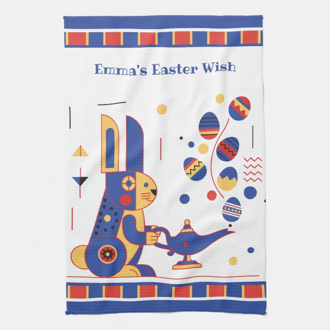Glad påsk Söt Personlig tillägg din text Kökshandduk (Vertikal)