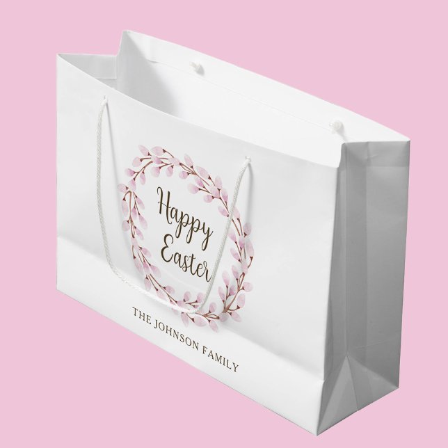 Glad Påsk Söt Rosa Pussy Pil (Happy Easter Cute Pink Pussy Willow Large Gift Bag)