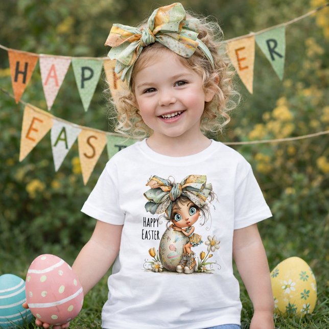 Glad påsk – Söt vårbåge T-shirt för barn (Skapare uppladdad)