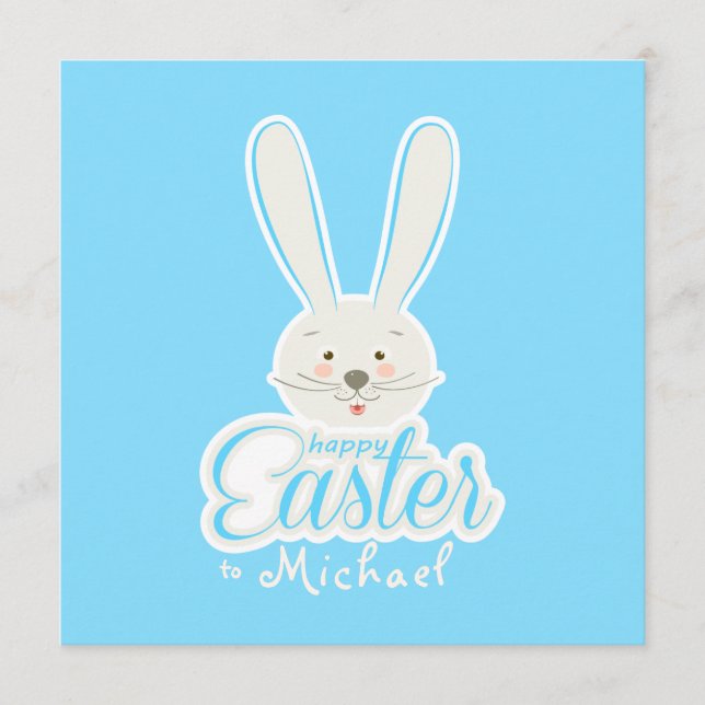 Glad Påsk Söta Kanin Påskägg Jaktfest Julkort (Framsida)