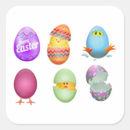 Glad påsk Stickers Fyrkantigt Klistermärke