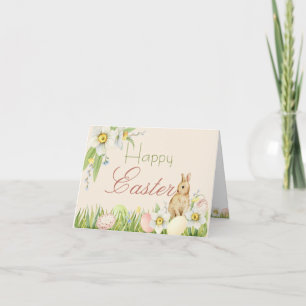 Glad påsk Sweet Bunny Personlig Blommigt Anteckningskort