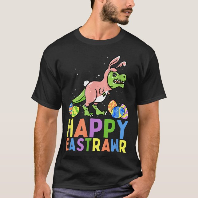 Glad påsk T Re Dinosaur Påskhare Ägg Kostnad Shirt (Framsida)