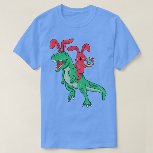 Glad påsk T Rex Bunny Dinosaur Eggs T Shirt (Design framsida)