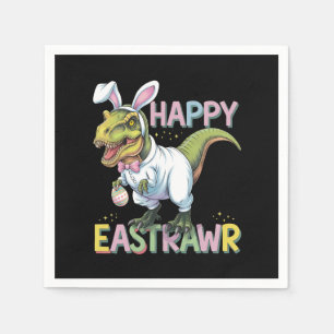 Glad påsk T Rex påsk dinosaur kanin ägg Pappersservett