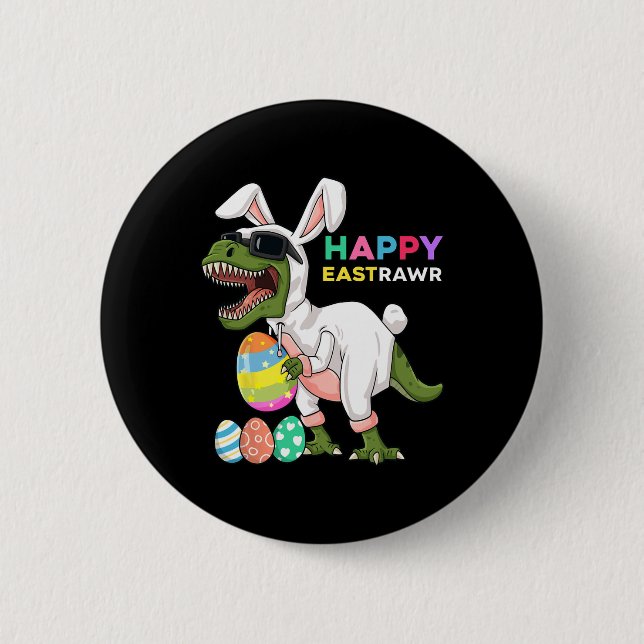 Glad påsk T Rex påskhare dinosaur ägg Bo Knapp (Framsida)