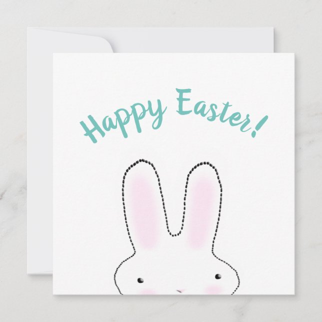Glad påsk teal lustig anpassningsbar-skript söt kort (Framsida)