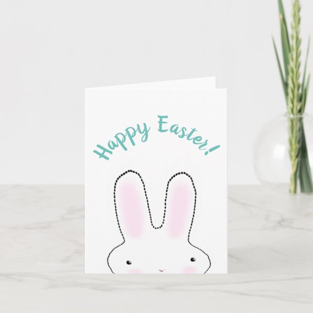 Glad påsk teal lustig anpassningsbar-skript söt kort (Framsida)