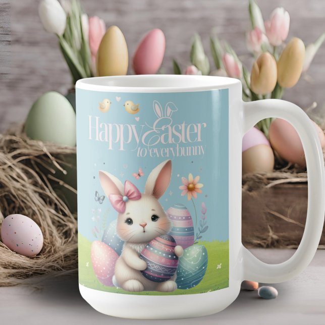 Glad påsk till Allbunny Cute Kaffemugg (Happy Easter to Everybunny Cute Coffee Mug)
