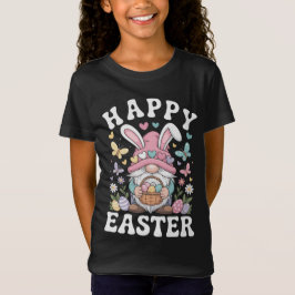 Glad Påsk Tomte Med Kaninöron Färgglada Ägg  T Shirt