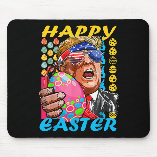 Glad påsk Trump Patriotic Bunny Flagga Musmatta (Framsidan)
