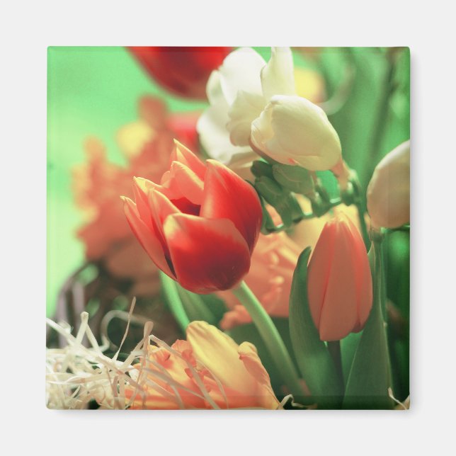 Glad påsk Tulips Magnet (Framsidan)