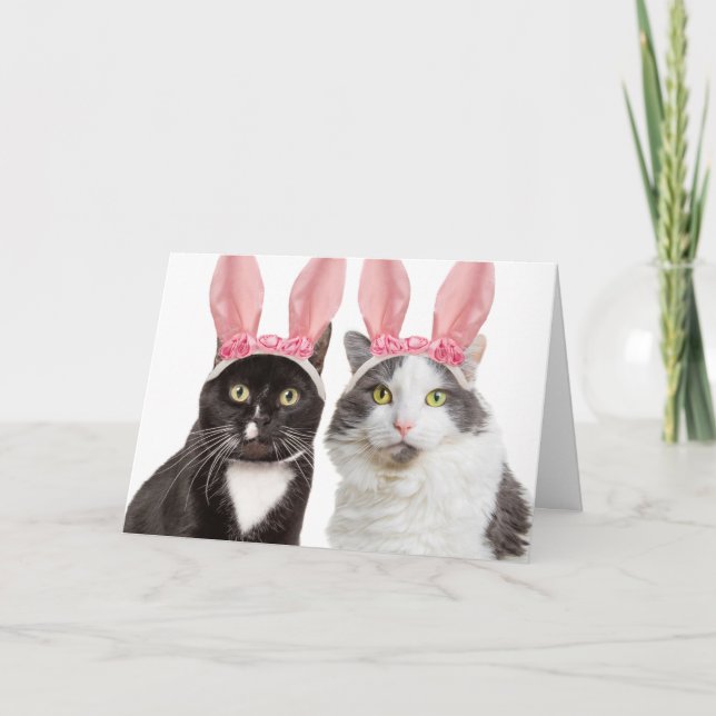 Glad påsk två kute i Bunny Öron Humor Helgkort (Framsida)