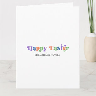 Glad påsk Typografi Pastel Flowers Mönster Kort