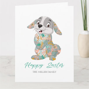 Glad påsk Typography Cute Bunny Kort