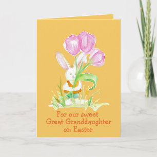 Glad påsk Underbara dotterdotter Rabbit Tulips Kort